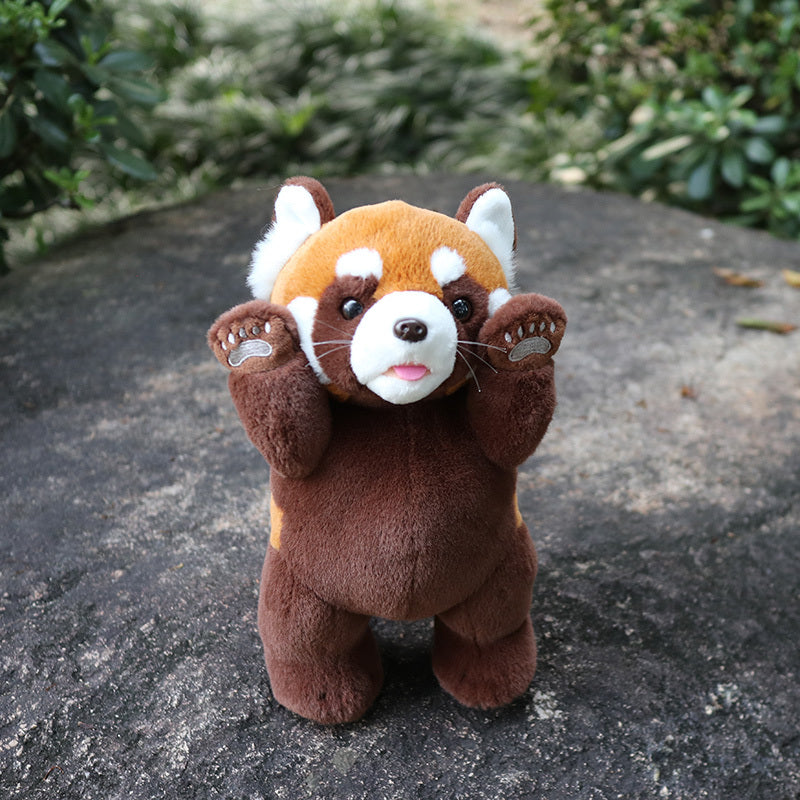Stations stil verblüfft rotes Panda-Plüsch tier